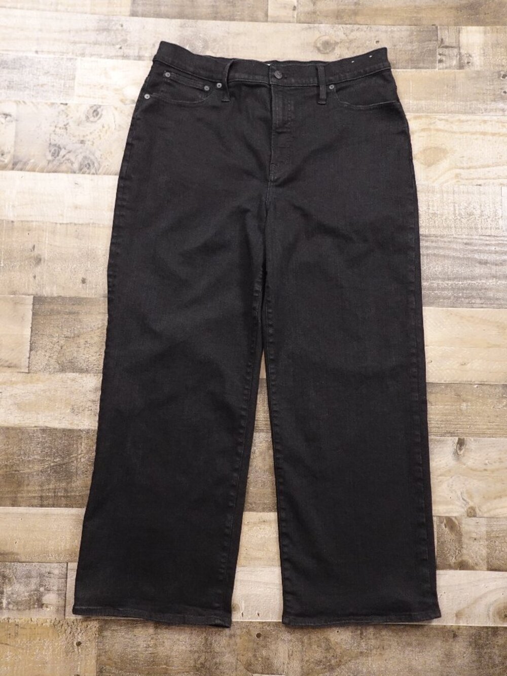 Madewell Perfect Vintage Wide-Leg Jeans Women’s 33 Black High Rise 29"